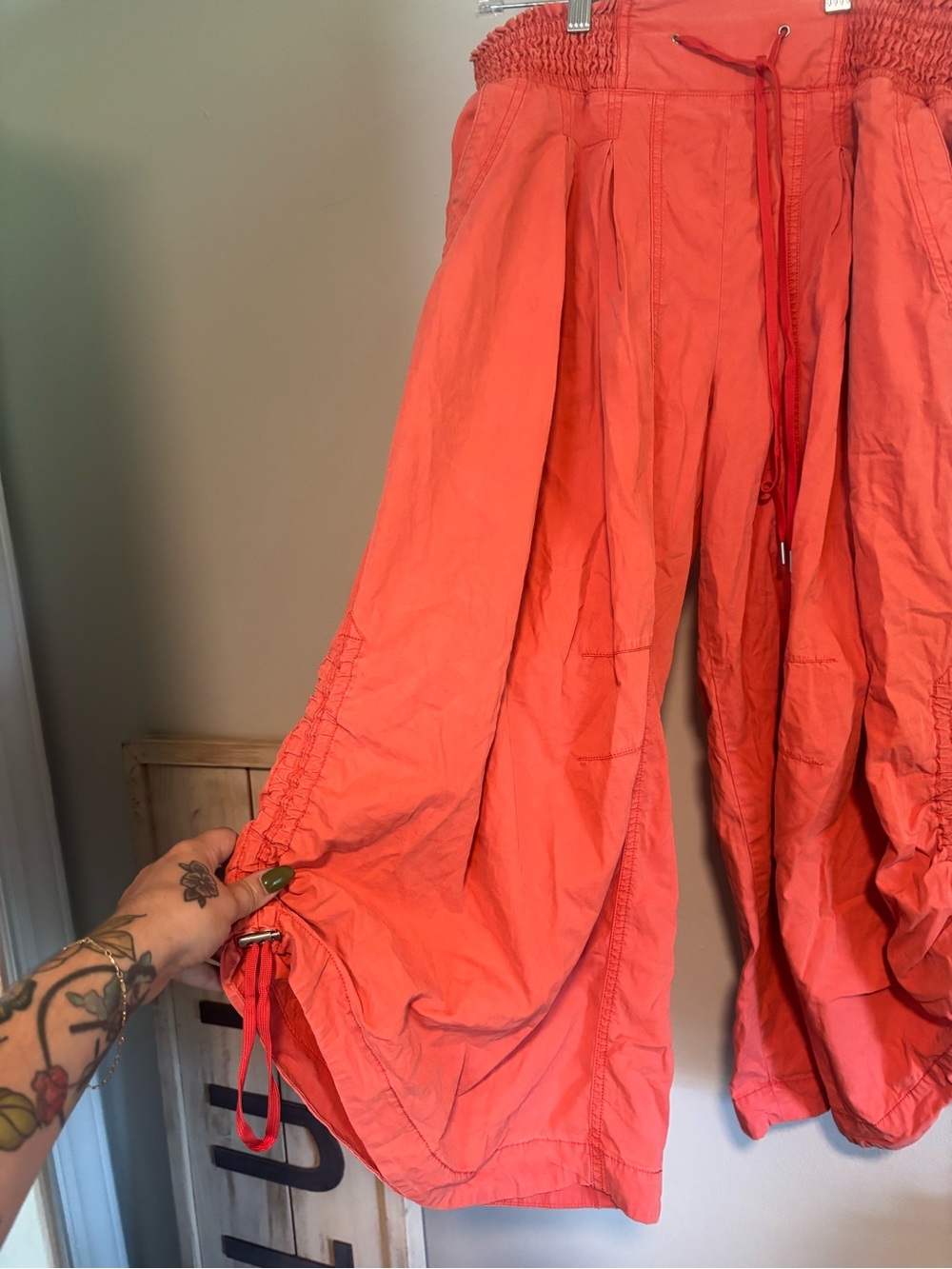 Anthropologie Coral Drawstring Pants